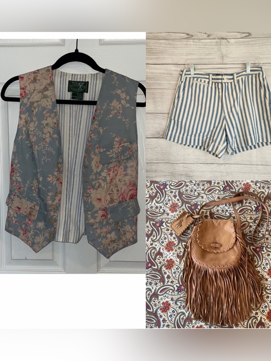 Ralph Lauren Jackets & Blazers - Vintage Ralph Lauren Country Floral Cotton Cottage core Vest - Blue